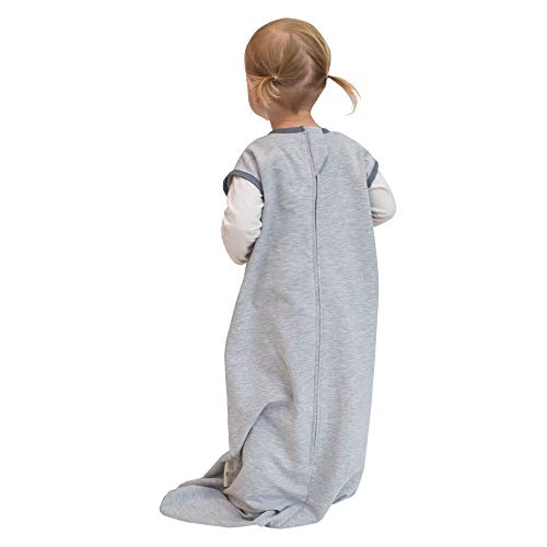 Back Zip Bag - Back Zipping Toddler Sleep Sack, Difficult for Your Child to Remove (Inescapable), Super Soft, Lightweight, Stretchy, Wearable Blanket for Toddlers (Moonlight Grey, 2T-3T)