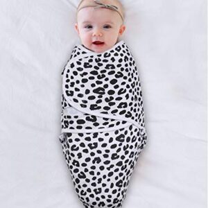 The Peanutshell Swaddle Blankets for Baby Girls, Cheetah & Ditsy Floral, 3 Pack Wrap Set, 2 Sizes (Small/Medium)