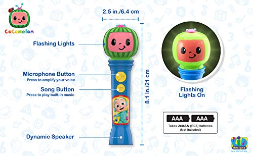 Cocomelon Toy Microphone for Kids, Musical Toy for Toddlers with Built-in Cocomelon Songs, Kids Microphone Designed For Fans of Cocomelon Toys and Gifts