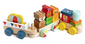 kids preferred world of eric carle the very hungry caterpillar wooden train set, 12 pieces