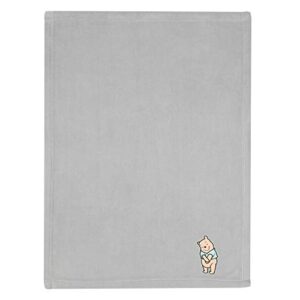 Lambs & Ivy Disney Baby Winnie The Pooh Hugs Gray Soft Fleece Baby Blanket