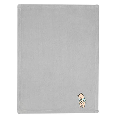 Lambs & Ivy Disney Baby Winnie The Pooh Hugs Gray Soft Fleece Baby Blanket