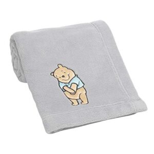 Lambs & Ivy Disney Baby Winnie The Pooh Hugs Gray Soft Fleece Baby Blanket