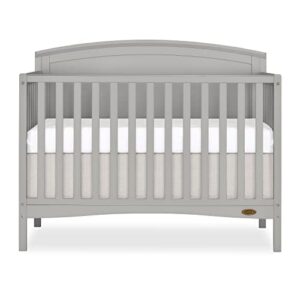 Dream On Me Eden 5-in-1 Convertible Full Panel Crib in Pebble Grey, JPMA Certified, Non-Toxic Finishes, Features 3 Mattress Height Settings, Constructed of Solid Pinewood