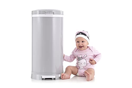 Bubula Premium Steel Diaper Waste Pail with Step Open, Gray