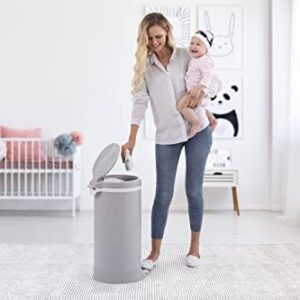 Bubula Premium Steel Diaper Waste Pail with Step Open, Gray