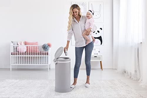 Bubula Premium Steel Diaper Waste Pail with Step Open, Gray