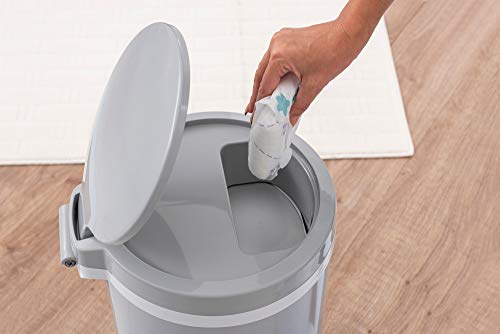 Bubula Premium Steel Diaper Waste Pail with Step Open, Gray