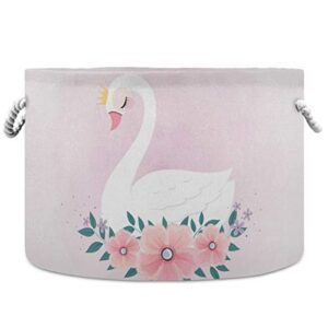 large storage basket for toys cute swan storage bin box kids laundry hamper for nursery clothes, toys, books, home decor