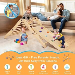 Dripex Pikler Triangle Climber Set, X-Large and Heavy-duty Climbing Frame with More Than 20 Playing Modes, Premium Early Learning Montessori Toy for 2-3 Children Play Together, Cycling Using for Years