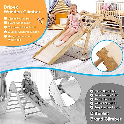 Dripex Pikler Triangle Climber Set, X-Large and Heavy-duty Climbing Frame with More Than 20 Playing Modes, Premium Early Learning Montessori Toy for 2-3 Children Play Together, Cycling Using for Years