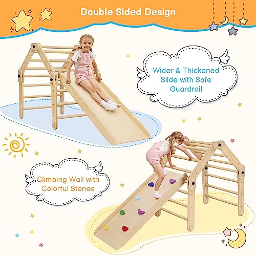 Dripex Pikler Triangle Climber Set, X-Large and Heavy-duty Climbing Frame with More Than 20 Playing Modes, Premium Early Learning Montessori Toy for 2-3 Children Play Together, Cycling Using for Years