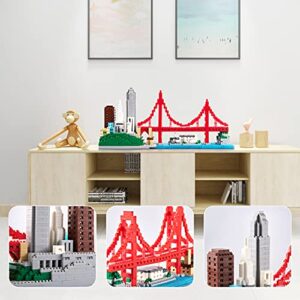 LUKHANG Gift Architecture: San Francisco Skyline Model Building Set Model Kit and Gift for Kids and Adults Micro Mini Block 1610 Pieces（with Color Package Box）