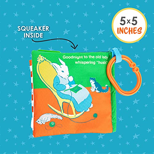 KIDS PREFERRED Goodnight Moon Soft Book with On The Go Clip, 5 Inches