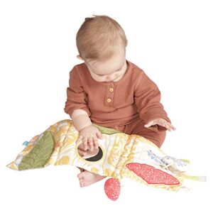 Manhattan Toy Deer One Soft Activity Crinkle Book & Fold Out Pat Mat for Baby , Toddler with Squeaker, Discovery Mirror and Teether Large