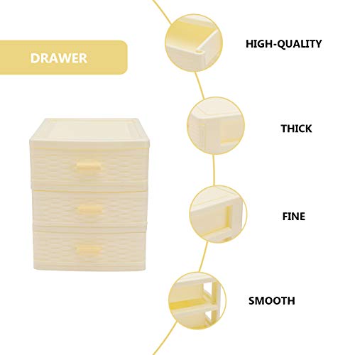 DOITOOL Skincare Storage Organizer Desktop Jewelry Storage Drawer Makeup Organizer Earring Holder Stand Cosmetic Storage Container for Home Girl Bedroom (Beige) Tabletop Storage Bin