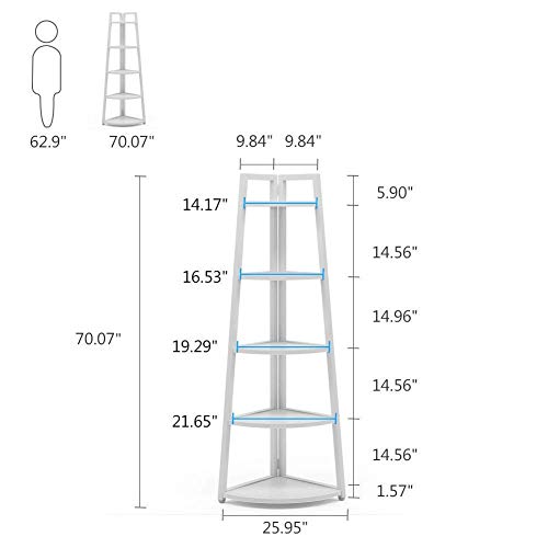 Tribesigns Corner Shelves and Computer Desk Bundle, Modern Simple Office Desk with Corner Bookshelf Set for Home Office