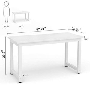 Tribesigns Corner Shelves and Computer Desk Bundle, Modern Simple Office Desk with Corner Bookshelf Set for Home Office