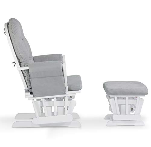 REJOICE HOME Atoll Glider with Ottoman, White/Light Grey