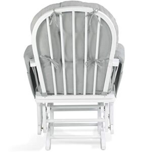 REJOICE HOME Atoll Glider with Ottoman, White/Light Grey