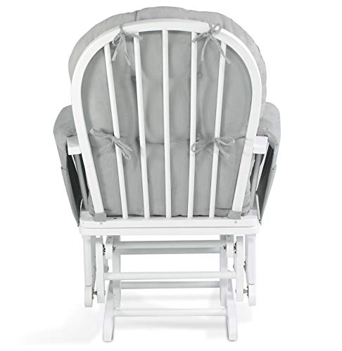 REJOICE HOME Atoll Glider with Ottoman, White/Light Grey