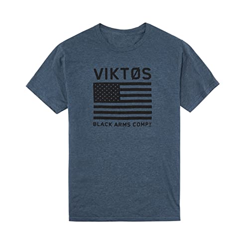 VIKTOS Men's Block Tee T-Shirt, Navy Heather, Size: Medium