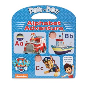 melissa & doug paw patrol children's book - poke-a-dot: alphabet adventure - paw patrol activity book, paw patrol books for preschoolers, abc books for toddlers ages 1+
