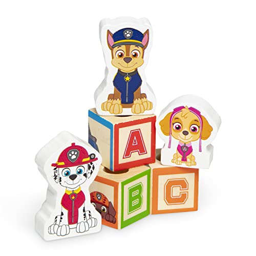 Melissa & Doug PAW Patrol Wooden ABC Block Truck (33 Pieces) - Sort And Stack Toys, Alphabet Blocks For Toddlers, Vehicle Toys For Kids Ages 3+