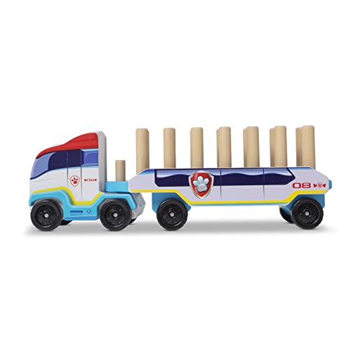 Melissa & Doug PAW Patrol Wooden ABC Block Truck (33 Pieces) - Sort And Stack Toys, Alphabet Blocks For Toddlers, Vehicle Toys For Kids Ages 3+