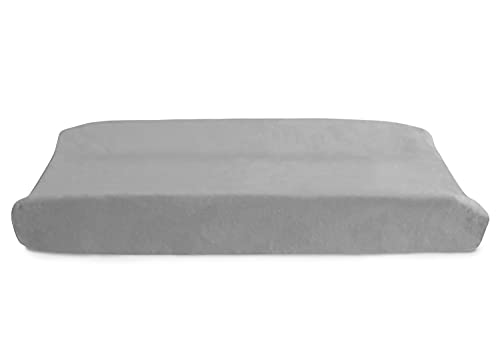 Delta Children Contoured Changing Pad with Plush Cover, Grey