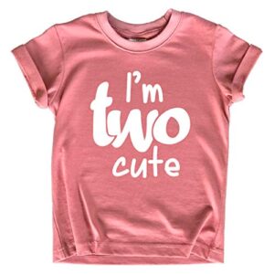 2nd birthday outfits for toddler girls im two cute shirt girl 2 year olds second (mauve, 2 years)