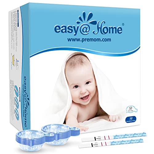 Easy@Home Ovulation Test Predictor Kit : Accurate Fertility Test for Women (Width of 5mm), Fertility Monitor Test Strips, 50 LH Strips