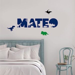 Custom Dinosaur Wall Name Vinyl Decal, Nursery Kids Boys & Girls Room Decor, Children's Dino Bedroom Decor