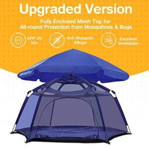 Alvantor Kids Tents Pop Up Play Tent Indoor Outdoor Playhouse for Babies Toddlers Children Camping Playground Playpen Play Yard 7'x7'x44 H Navy Patent