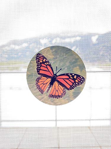 Retractable Screen Door Decals (Stickers) - 6 per Package - Keep Children Safe - Alert Birds, Dogs, Kids - Warn, Protect, Window Safety - Butterflies