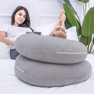 1 MIDDLE ONE Pregnancy Pillow, C Shaped Full Body Pillow for Maternity Support, Pregnant Women Sleeping Pillow with Velvet Cover (Dark Grey)