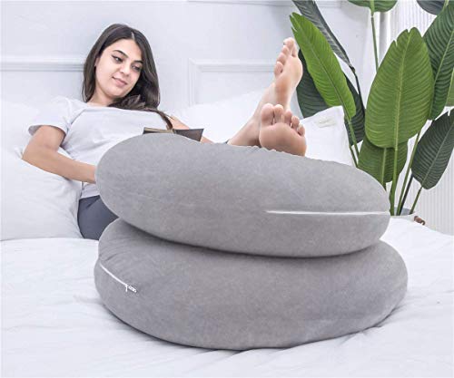 1 MIDDLE ONE Pregnancy Pillow, C Shaped Full Body Pillow for Maternity Support, Pregnant Women Sleeping Pillow with Velvet Cover (Dark Grey)