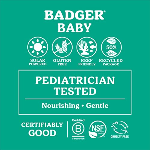 Badger Baby Mineral Sunscreen Cream SPF 40, Organic Toddler Sunscreen with Zinc Oxide, Broad Spectrum, Reef Safe, Water Resistant, Pediatrician Tested Baby Sunblock for Sensitive Skin, 2.9 fl oz