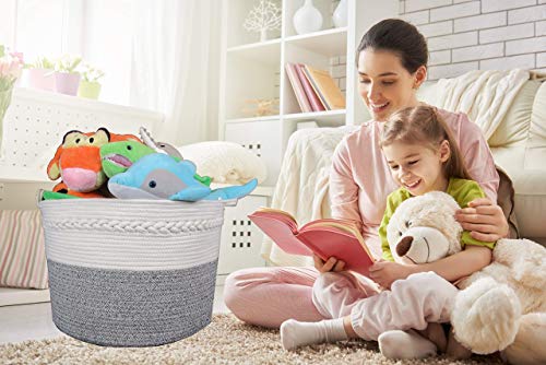 Cotton Rope Storage Basket - Decorative Woven Basket Great Basket for Blankets Basket, Large Laundry Basket, Living Room, Toy Storage, Toy Basket, Toy Bin, XXL 20”X13.5”