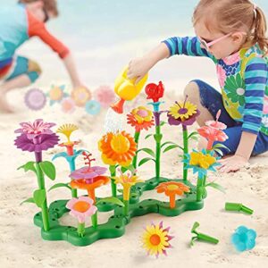 STEM Toddler Toys for Age 3 4 5 6 Year Old Girls - Flower Garden Building Toys for Preschool Educational Activity, Birthday Gifts and Stacking Learning Playset, Floral Gardening Pretend kit (150pcs)