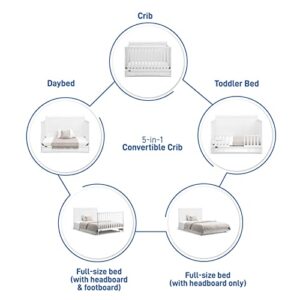 Graco Asheville 4-in-1 Convertible Crib with Drawer (White) – GREENGUARD Gold Certified, Crib with Drawer Combo, Full-Size Nursery Storage Drawer, Converts to Toddler Bed, Daybed and Full-Size Bed