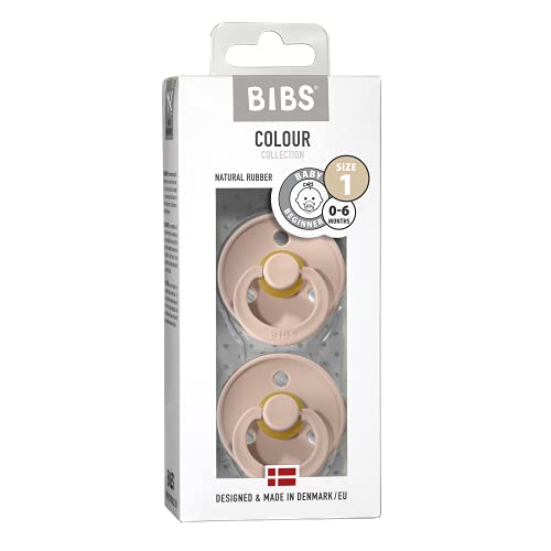 BIBS Pacifiers 0-6 Months | Pack of 2 Premium Soothers | BPA-Free Round Nipple | Made in Denmark | Blush Pacifier