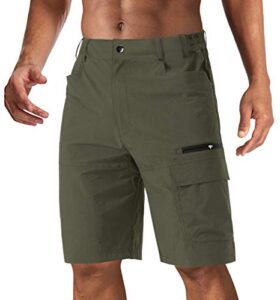 crysully men's outdoor quick dry cargo shorts summer climbing shorts with pockets army green