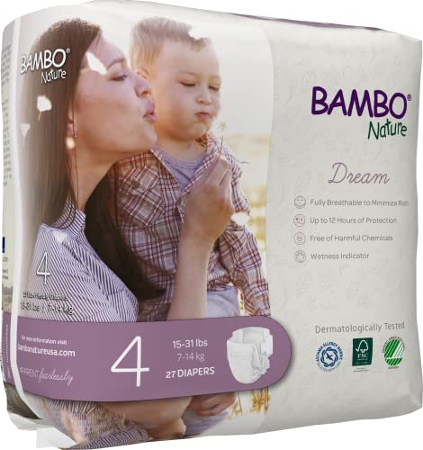 Bambo Nature Premium Baby Diapers (SIZES 0 TO 6 AVAILABLE), Size 4, 162 Count