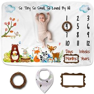 luka&lily baby monthly milestone blanket boy and girl, milestone blanket baby boy, baby month blanket | baby boy blanket, newborn baby shower girls, baby boy gifts, baby girl gifts, bib+markers 60x40