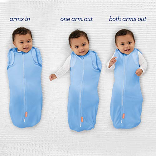 SwaddleMe Arms Free Convertible Pod – Size Large, 3-6 Months, 2-Pack (Lucky Star) Zip-up Baby Swaddle Helps Transition to Arms Out Sleep for Safe Rolling and Self-Soothing