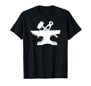 farrier metalworker blacksmith anvil smith forging t-shirt