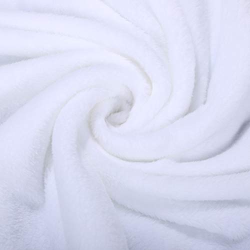 Blank Baby Receiving Blanket Fuzzy White Sublimation Blanket Soft Warm Receiving Baby Blanket Infant Newborn Blanket for Crib Stroller Travel DIY Backdrop, 30 x 40 Inch (2 Pieces)