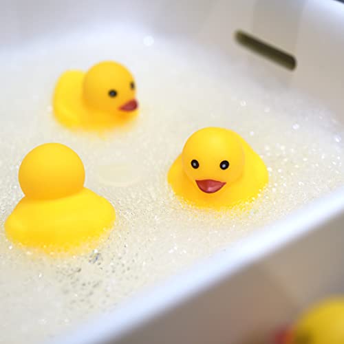 CICITOYWO Yellow Rubber Ducks, 10pcs Preschool Bath Toys Bathtub Floating Squeaky Duckies Gift for Baby Shower Infants Kids Toddler Party Decoration