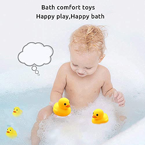 CICITOYWO Yellow Rubber Ducks, 10pcs Preschool Bath Toys Bathtub Floating Squeaky Duckies Gift for Baby Shower Infants Kids Toddler Party Decoration